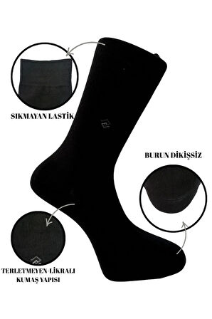 6'lı Penye Dikişsiz Düz Siyah Erkek Soket Çorap