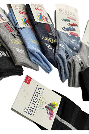 8'li Çocuk Patik Okul Çorabı Mix Desen