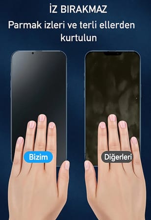 Iphone 16 Plus Uyumlu Mat Ekran Koruyucu Seramik Nano Tam Kaplar