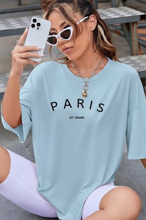 Unisex Parıs Jet Adore Baskılı Tasarım Tshirt