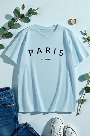 Unisex Parıs Jet Adore Baskılı Tasarım Tshirt