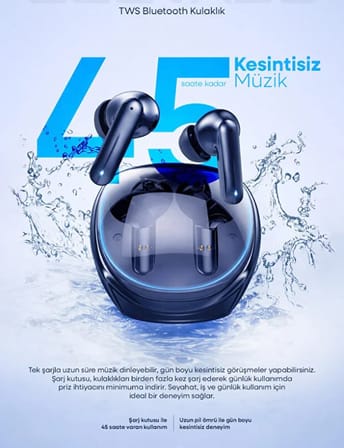 Elevado Oyun Kulaklığı Bluetooth Kulaklık Kulakiçi -ENC Gürültü Engelleme, Oyun Modlu