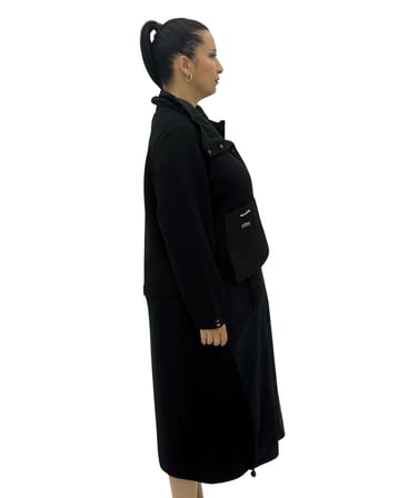 Büyük Beden Düğmeli Kısa Ceketli Uzun Elbiseli Oversize Kadın Takım