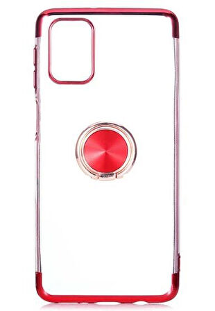 Galaxy M31S Kılıf Kenarları Renkli Yüzüklü Manyetik Silikon