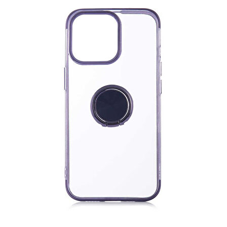 iPhone 13 Pro Kılıf Kenarları Renkli Yüzüklü Manyetik Silikon