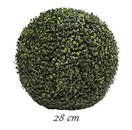 Yapay Çiçek Şimşir Top 28 CM Yeşil Top Ağaç Çiçeği 