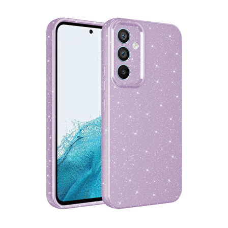 Galaxy S24 Kılıf Kamera Korumalı Simli Parıltılı Lüks Silikon