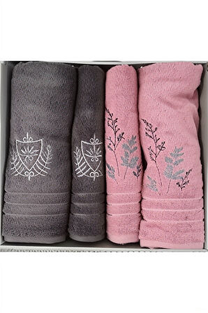 Özdilek Lefa Best Set (Hamam Takımı) Pembe-Antrasit