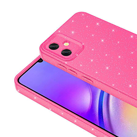 Galaxy A05 Kılıf Kamera Korumalı Simli Parıltılı Lüks Silikon