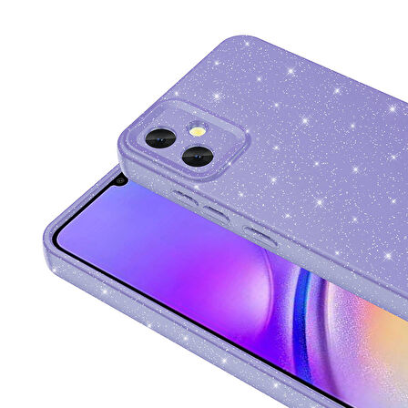 Galaxy A05 Kılıf Kamera Korumalı Simli Parıltılı Lüks Silikon