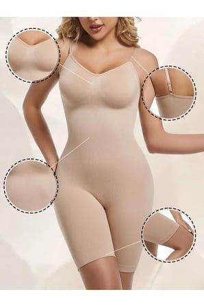 Night Bej toparlayıcı Yüksek Belli tam boy body 9050