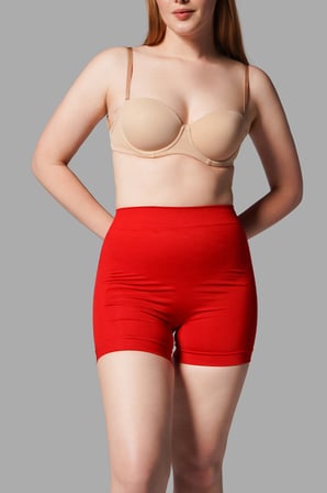 Night Kırmızı Push Up Seamless Dikişsiz Popo Şekillendirici Kısa Paçalı Korse 2064