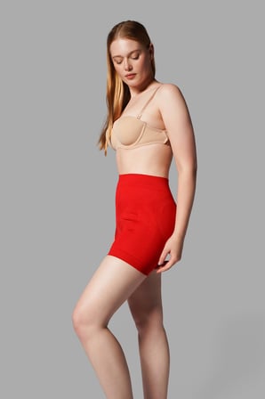 Night Kırmızı Push Up Seamless Dikişsiz Popo Şekillendirici Kısa Paçalı Korse 2064