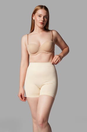 Night Bej Push Up Seamless Dikişsiz Popo Şekillendirici Kısa Paçalı Korse 2064