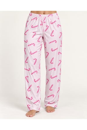 Night Pudra Kadın Premium Desenli Rahat Kesim Pijama Altı 4773