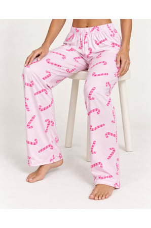 Night Pudra Kadın Premium Desenli Rahat Kesim Pijama Altı 4773