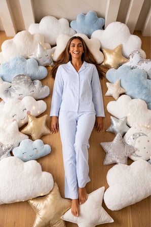 Night Mavi Kadın Önden Düğmeli Uzun Kollu Pijama Takımı