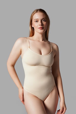 Night Bej 2 BEDEN TOPARLAYAN İNCELTEN ALT TARAFI ÇITÇITLI SEAMLESS ZIBIN KORSE 9051