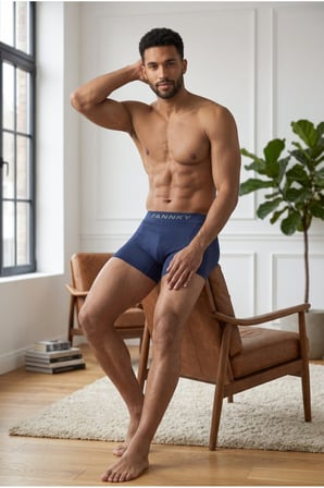 Night Lacivert Erkek Rahat Esnek Seamless Boxer