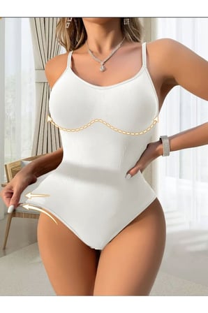 Night Beyaz ZIBIN KORSE İNCELTEN 2 BEDEN TOPARLAYAN ALT TARAFI ÇITÇITLI SEAMLESS 9051