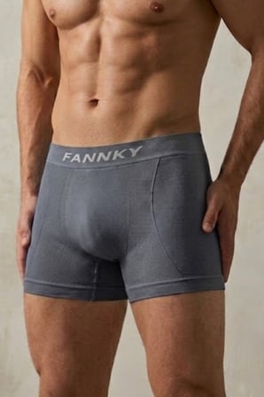 Night Gri Erkek Casual Comfort Günlük 2 Li Boxer