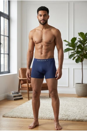 Night Lacivert Erkek Rahat Esnek Seamless 2 Li Boxer