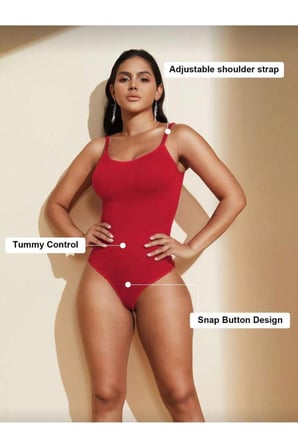 Night Kırmızı Seamless Zıbın Korse Çıtçıtlı Body 2 Beden İncelten Toparlayıcı Push Up Etkili Karın Bel Göbek Sıkılaştırıcı Kadın Body Korse 9051