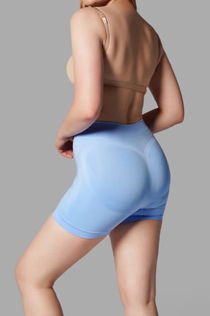Night Mavi Push Up Seamless Dikişsiz Popo Şekillendirici Kısa Paçalı Korse 2064