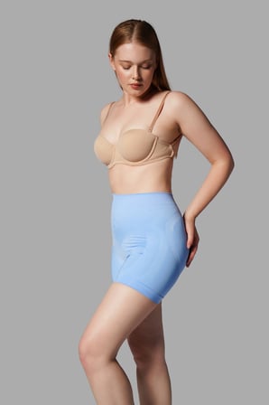 Night Mavi Push Up Seamless Dikişsiz Popo Şekillendirici Kısa Paçalı Korse 2064