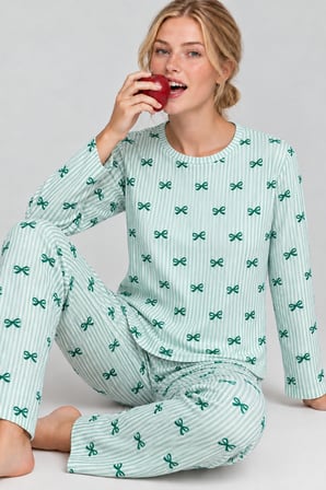Night Yeşil Kadın Comfort Esnek Pijama Takımı 4801