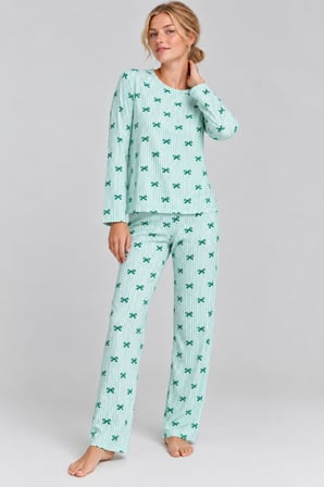 Night Yeşil Kadın Comfort Esnek Pijama Takımı 4801