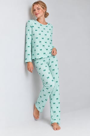 Night Yeşil Kadın Comfort Esnek Pijama Takımı 4801
