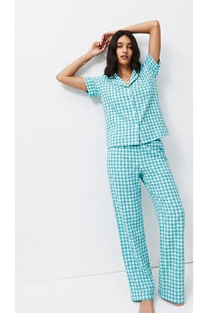 Night Su Yeşili Standart Boy Elastanlı Pijama Takımı