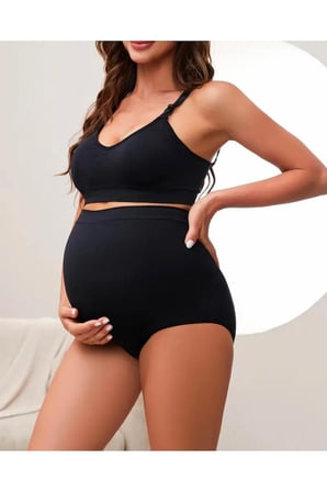 Night Siyah HAMİLE SLİP KÜLOT HAMİLE LOHUSA YÜKSEK BEL TOPARLAYICI KÜLOT 1020