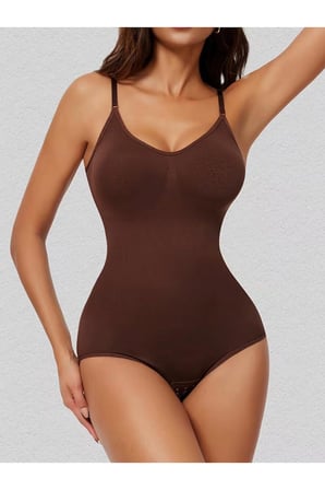 Night Kahverengi Seamless Zıbın Korse Çıtçıtlı Body 2 Beden İncelten Toparlayıcı Push Up Etkili Karın Bel Göbek Sıkılaştırıcı Kadın Body Korse 9051