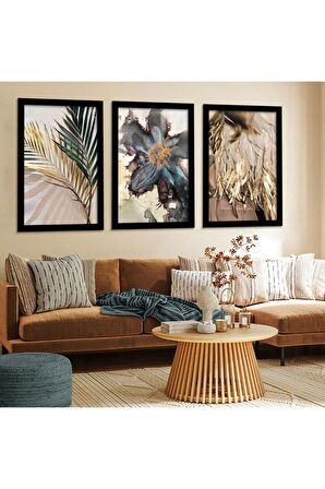 GÜMÜŞ AYNALI PLEKSİ ÇERÇEVELİ MODERN MAVİ BEYAZ DENİZ MANZARALI SOYUT ÇİZİM TABLO