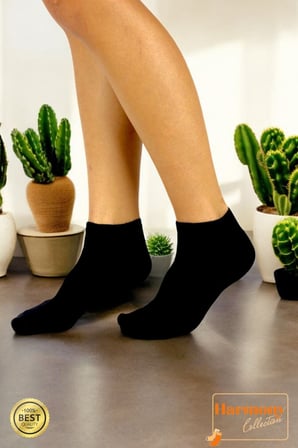 Bambu Erkek Siyah Patik (6 ÇİFT) Özel Kutulu | Burun Dikişsiz, Premıum Socks