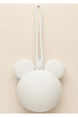 Mickey Mouse Silikon Emzik Kutusu - Emzik Saklama Kabı - Hijyenik ve Askılı Tasarım(Beyaz)