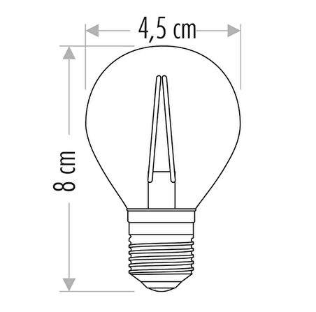 Cata CT-4283 4W G45 E27 Duylu Rustik Led Ampul Amber