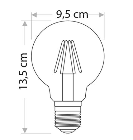 Cata CT-4286 6W E27 Duylu G95 Glop Rustik Led Ampul Amber