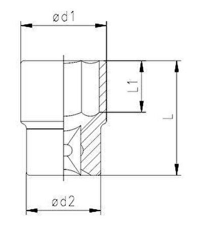 İZELTAŞ 1/4'' Altı Köşe Lokma Anahtar 8 mm