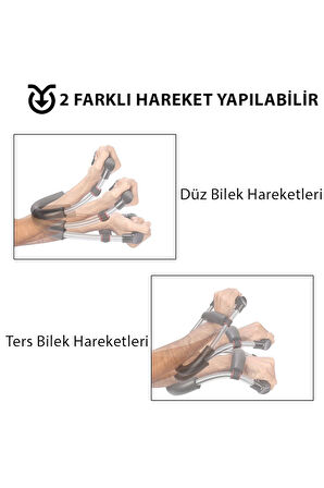 Bilek Güçlendirme Aleti Ayarlanabilir Siyah El Yayı Ön Arka Kol Güçlendirici Kas Geliştirici Fitness
