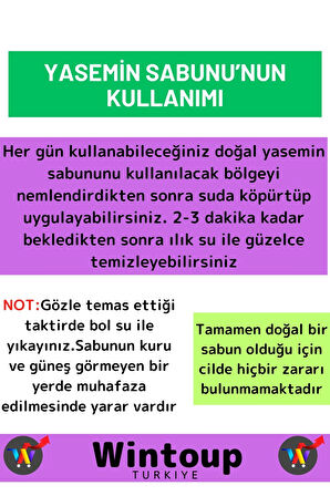 Özel Üretim %100 Doğal Güzel Kokulu Yüz Cilt Saç Vücut İçin Bitkisel Yasemin Sabunu 1 Adet