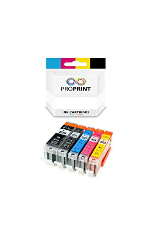 TKPrint Canon PGI-550XL-CLI-551XL 5’li Muadil Kartuş Set-İP-7250