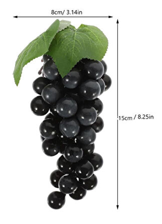 2li Set Yapay Meyve Siyah Üzüm Süs Dekoratif Sahte Meyve 15CM