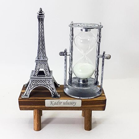 Kişiye Özel Eyfel Kulesi Paris Ahşap Kum Saati