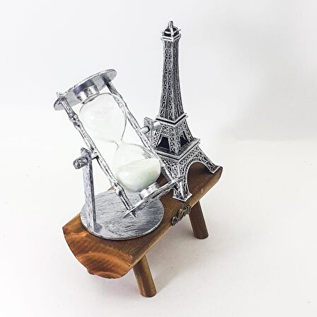Kişiye Özel Eyfel Kulesi Paris Ahşap Kum Saati