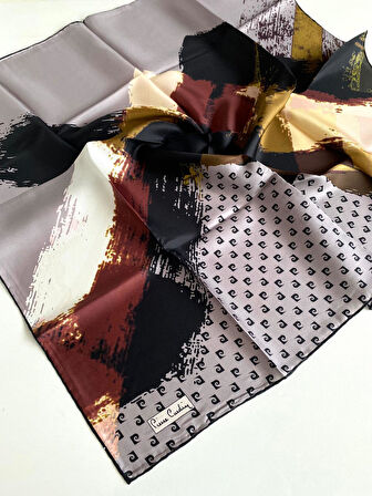 Pierre Cardin Tivil İpek Eşarp 8496438-912-48735 Vizon Karışık Desen