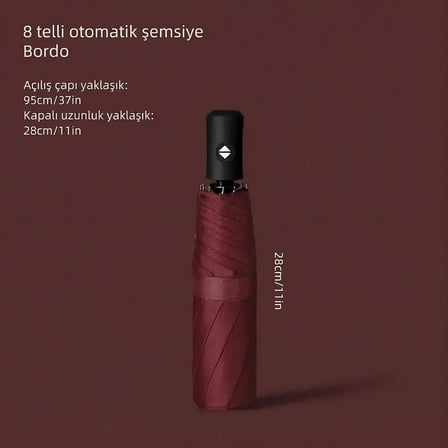 Tam Otomatik Kırmızı UV Korumalı Katlanır Dış Mekan Şemsiyesi Golf Şemsiyesi