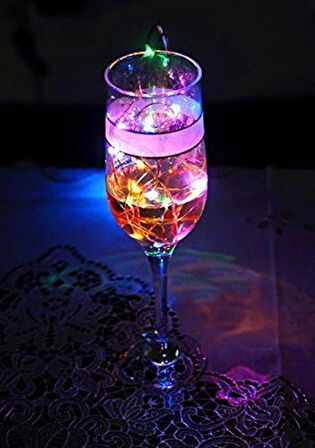 Pilli RGB Led Işık 5 Metre Iç & Dış Mekan Parti Dekor Kutlama Işığı Renkli Led Dekorasyon